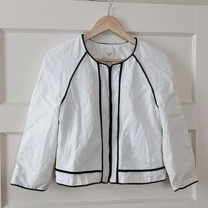J Crew white linen blazer